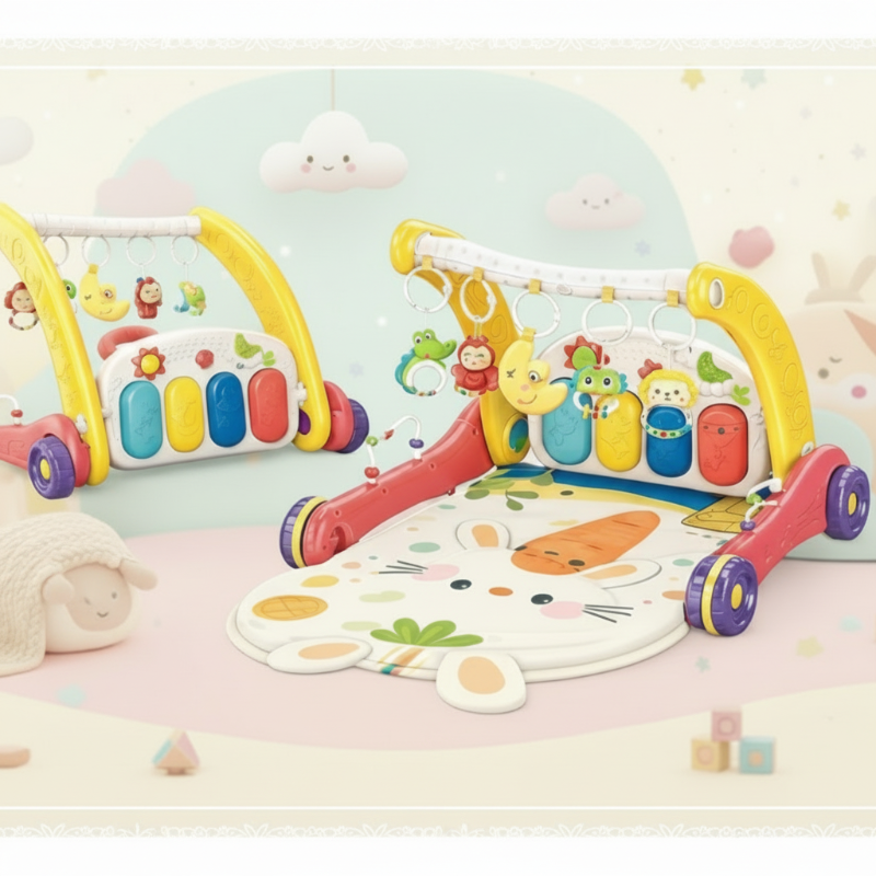 Step & Play – interaktywny i bezpieczny – 3 w 1 chodzik i gimnastyka dla niemowląt