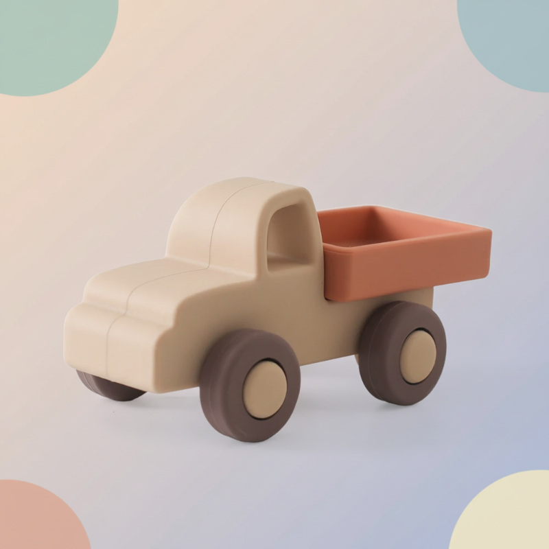 Montessori Silicone Toy Car – Bezpieczne i przyjazne dla ząbków – silikonowa zabawka do gryzienia w kształcie pojazdu