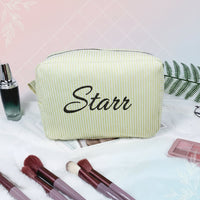 Thumbnail for Striped Name Pouch – spersonalizowana i stylowa kosmetyczka