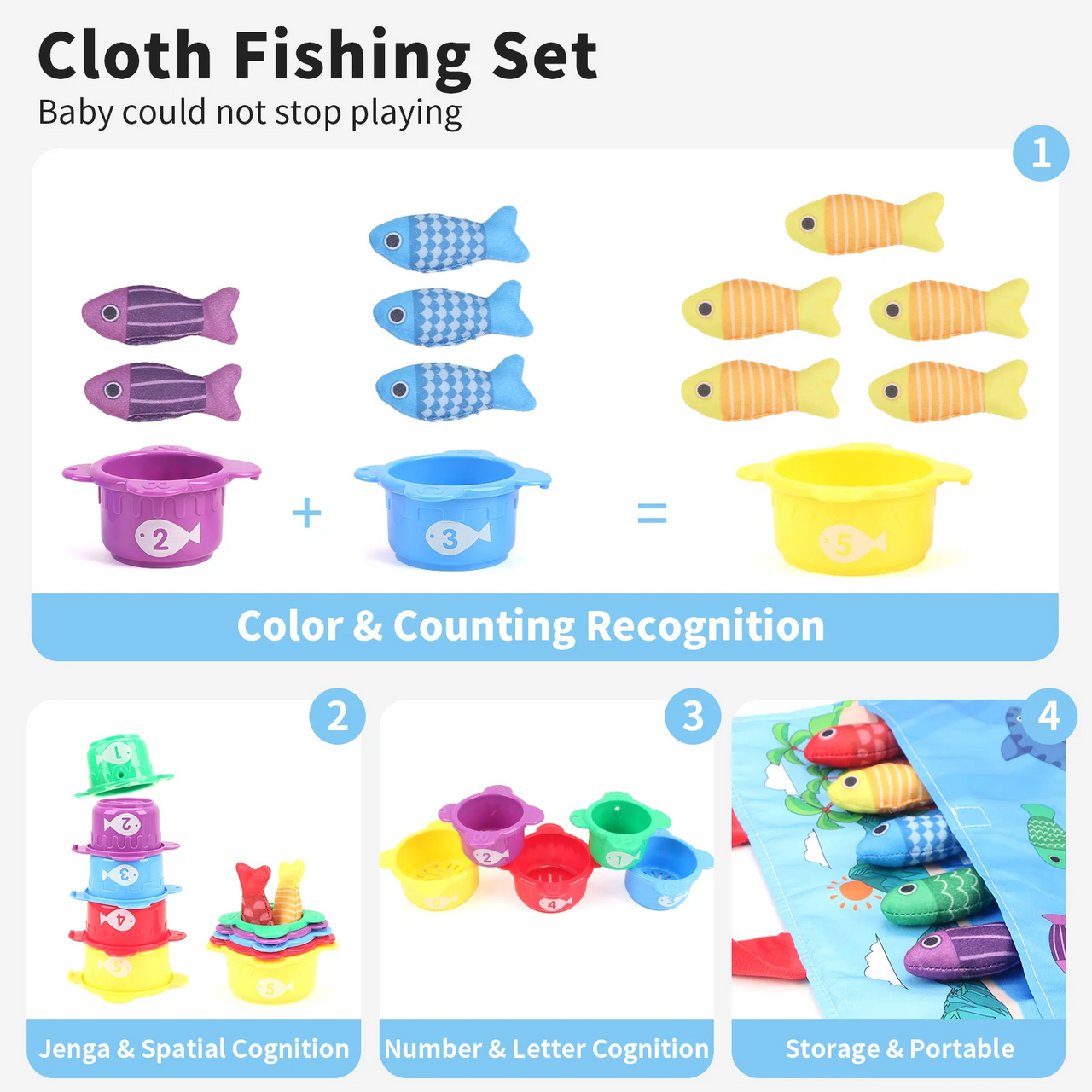 LittleFisher – Edukacyjna i interaktywna – gra rybna Montessori