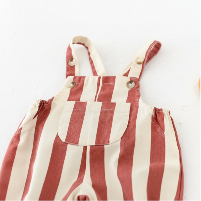 Striped Overall Romper – Miękkość i wygoda – kombinezon dziecięcy