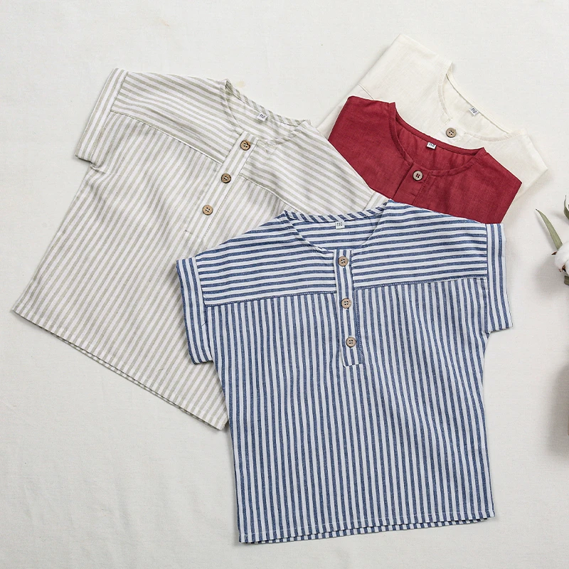 LittleClassic – Elegancka i wygodna – lniana koszula dla chłopców z guzikami