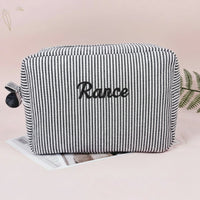 Thumbnail for Striped Name Pouch – spersonalizowana i stylowa kosmetyczka