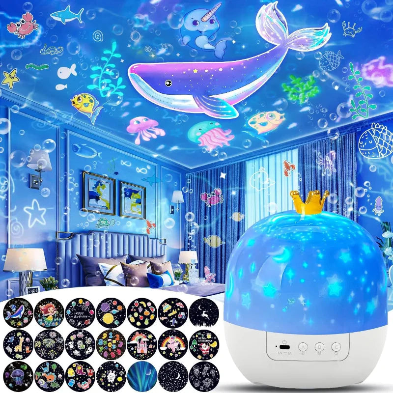 CosmoGlow – Marzycielski i kreatywny – lampka nocna Galaxy Projector z obrotem o 360°