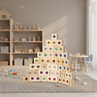 Thumbnail for Rainbow Gem Stacking Blocks – Kreatywne i edukacyjne – zestaw drewnianych klocków do układania