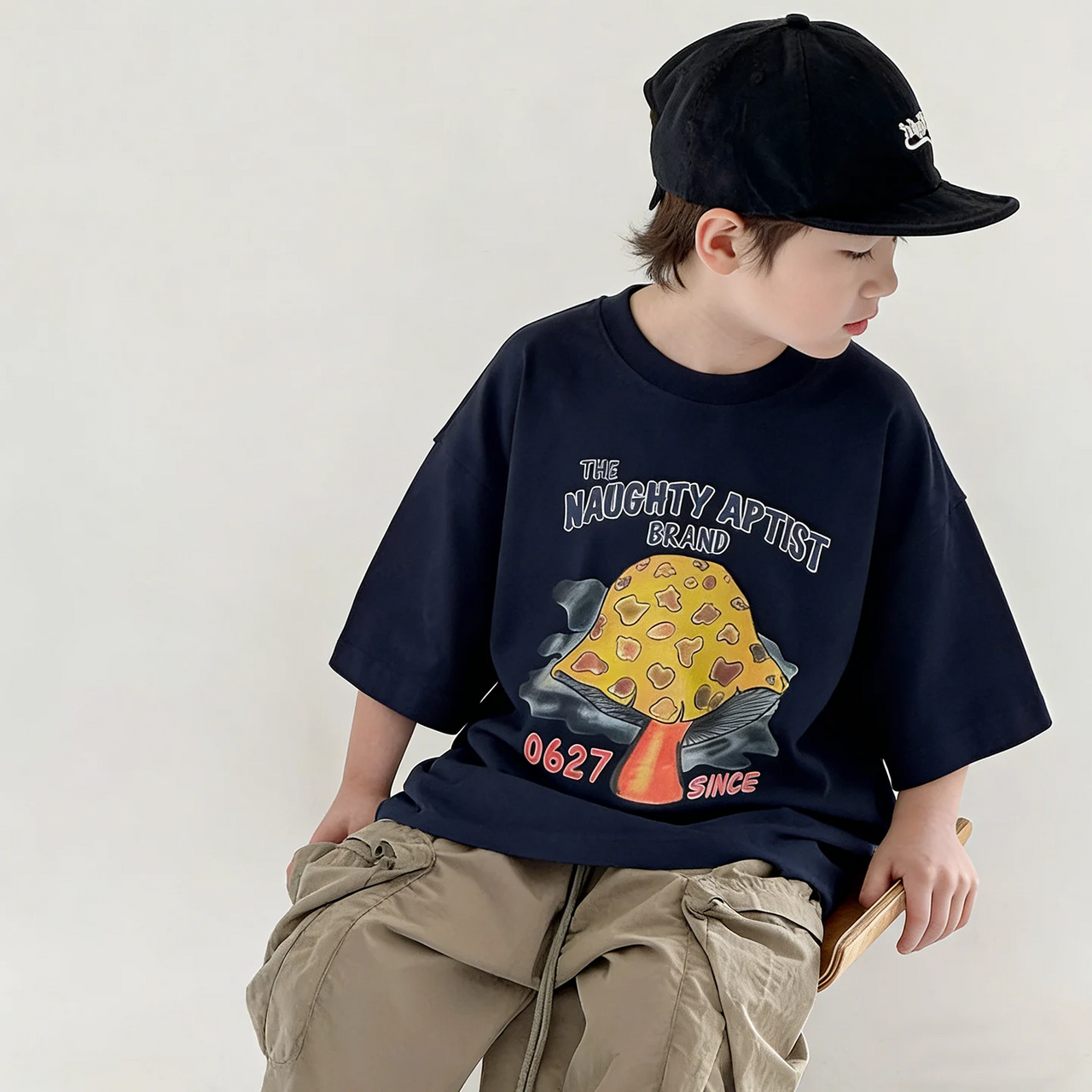 MushroomPlay – Styl casual i streetwear – koszulka oversize z nadrukiem grzybów