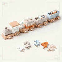 Thumbnail for TrainCount –  Klasyczne i edukacyjne – drewniany pociąg Montessori