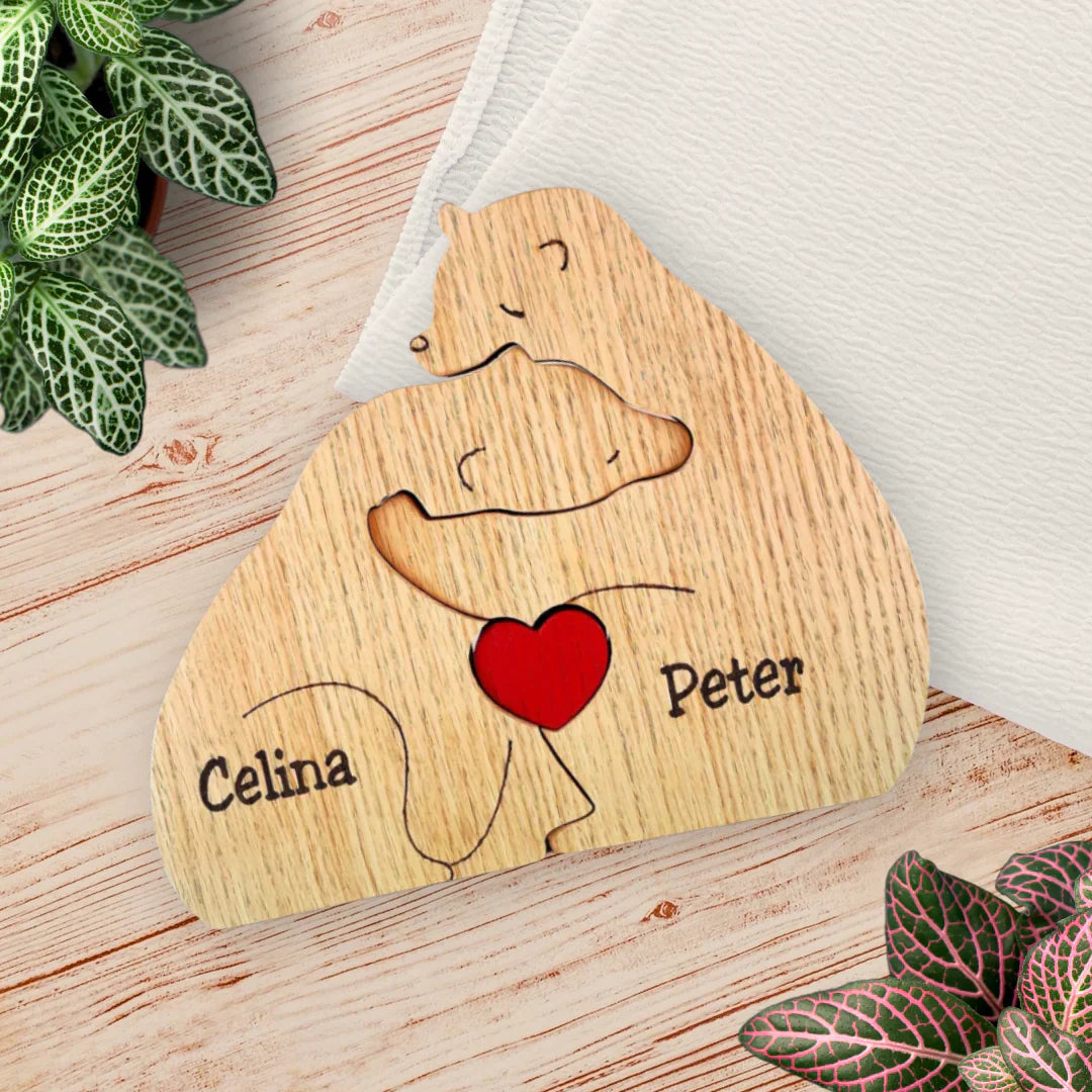 Family Puzzle™ – spersonalizowany prezent na Dzień Matki z rodziną misiów