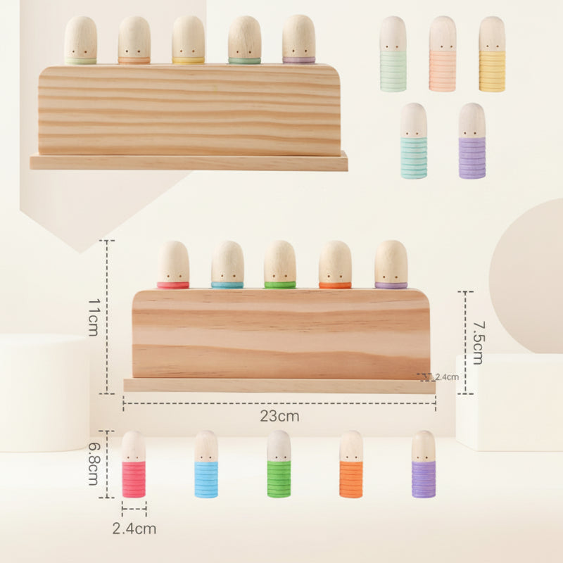 Color Spring – Zabawa i rozwój – Drewniane zabawki sensoryczne dla niemowląt