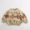 LittleRetro – Ciepły i stylowy – dziecięcy sweter z dzianiny z motywem rombów
