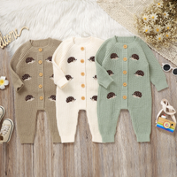 Thumbnail for CozyHedge – Miękkie i ciepłe – dzianinowy kombinezon dla niemowląt z nadrukiem jeża