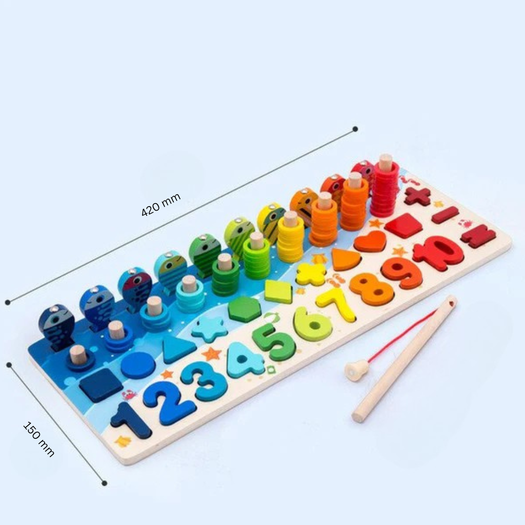 Woods™ - Drewniana tablica z cyframi i literami - Zabawki Montessori