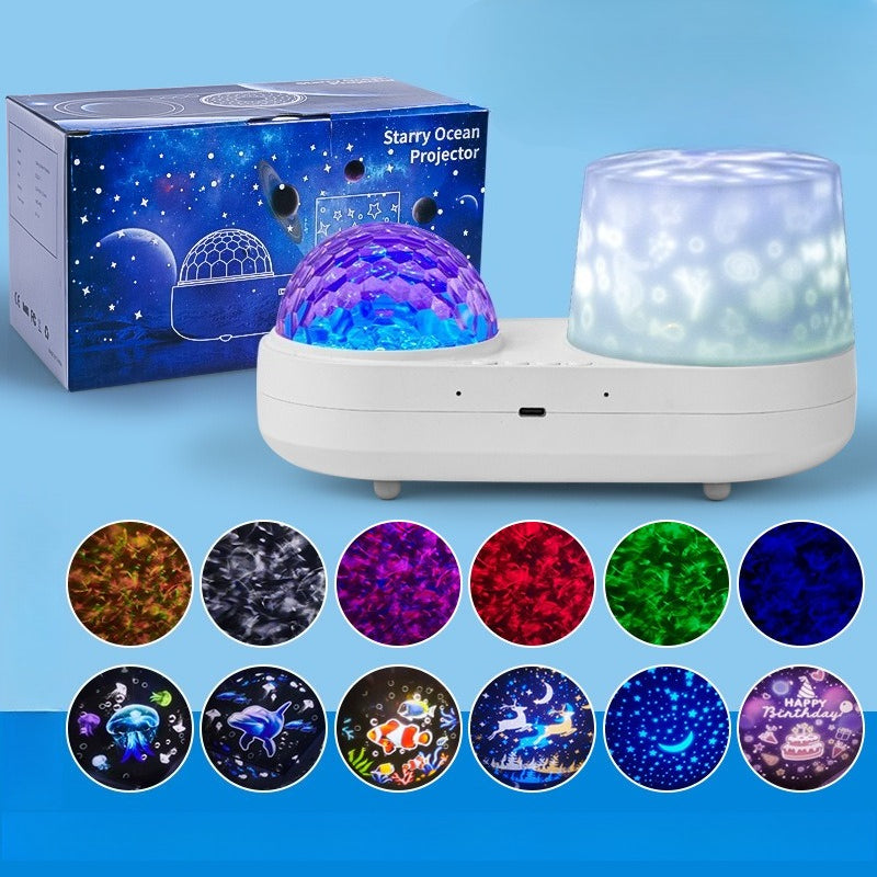 OceanGlow – Kojąca i magiczna – lampka nocna z projekcją gwiaździstego nieba