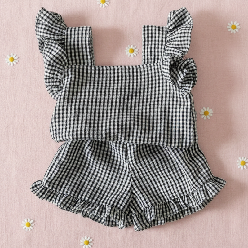 Girls Ruffle Tee – Lekki i uroczy – zestaw ubrań dla dzieci