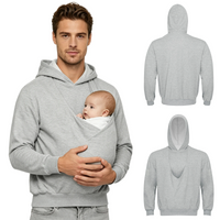 Thumbnail for CuddleDad – Wygodna i praktyczna – męska bluza z kapturem i kieszenią na dziecko