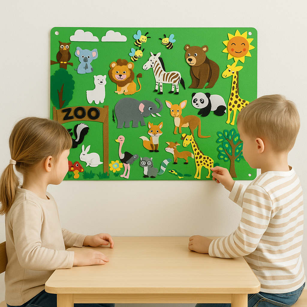 FeltBoard™ - Edukacyjna tablica filcowa - Poznawanie świata zwierząt