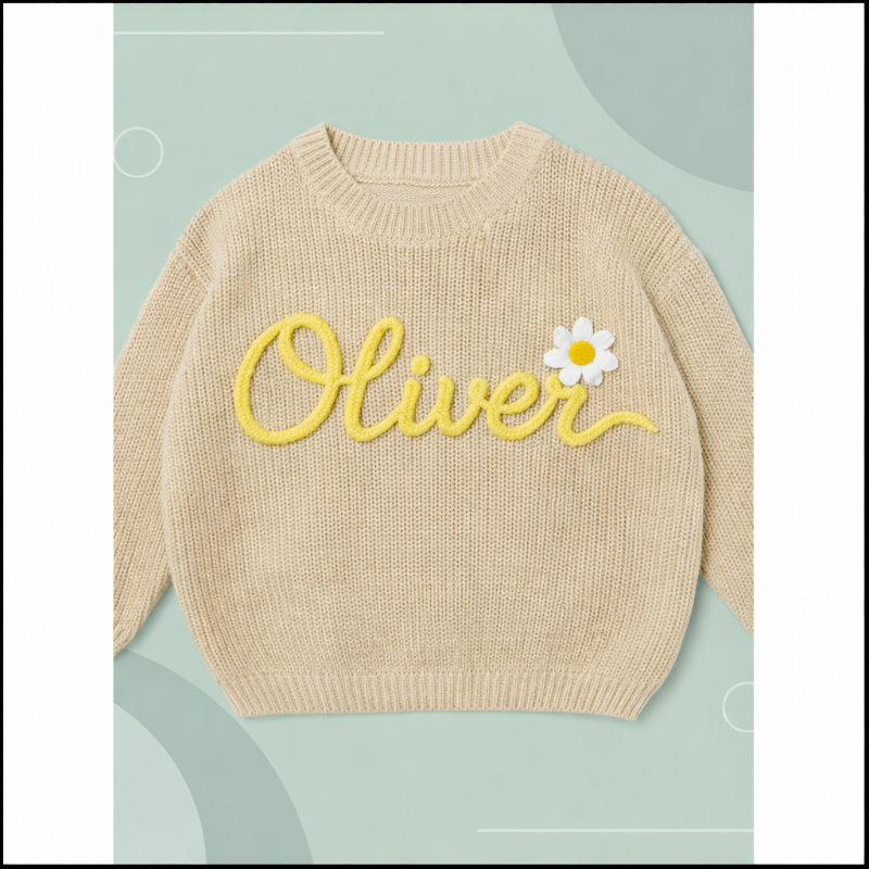 TinyStitch – Spersonalizowany sweter z imieniem dla dzieci