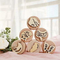 Thumbnail for WoodStamp – Montessori & Kreatywność – 6 sztuk drewnianych stempli do plasteliny