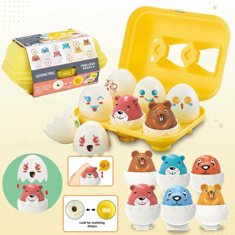Montessori 3D Eggs Puzzle – Fajna zabawa na Wielkanoc – gra w sortowanie jajek