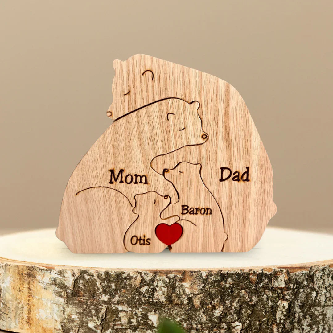 Family Puzzle™ – spersonalizowany prezent na Dzień Matki z rodziną misiów
