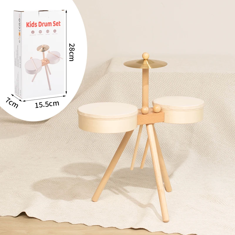 Kids Wooden Drum Toy – Muzyka i kreatywność – zestaw perkusyjny