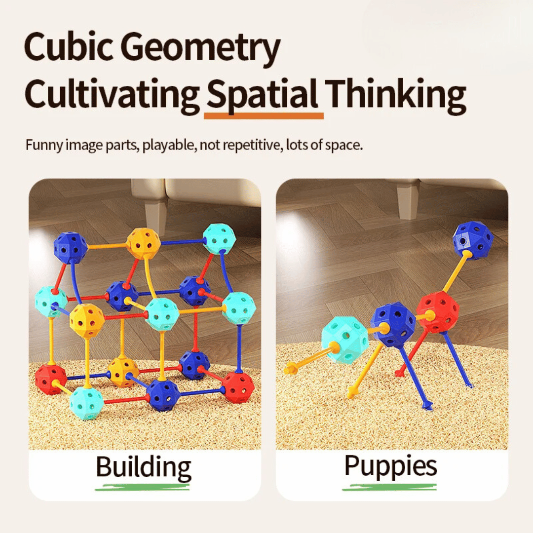 Connect Beads™ - Klocki geometryczne - Edukacyjna układanka 3D