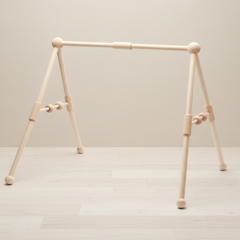Wooden Baby Rattle Toy – Rozwój zmysłów i bezpieczeństwo – Baby Gym