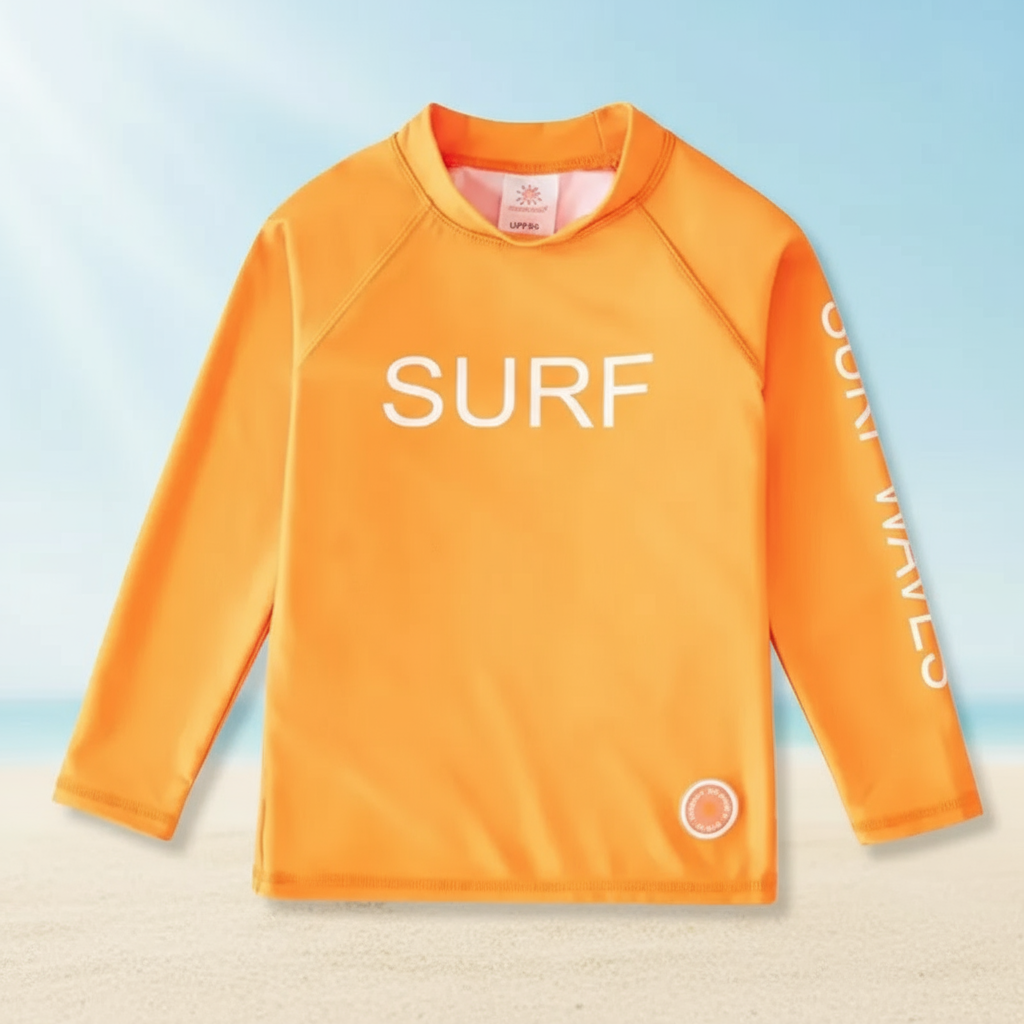 SunShield – Ochronna i elastyczna – dziecięca koszulka surfingowa z długimi rękawami i filtrem UPF 50+