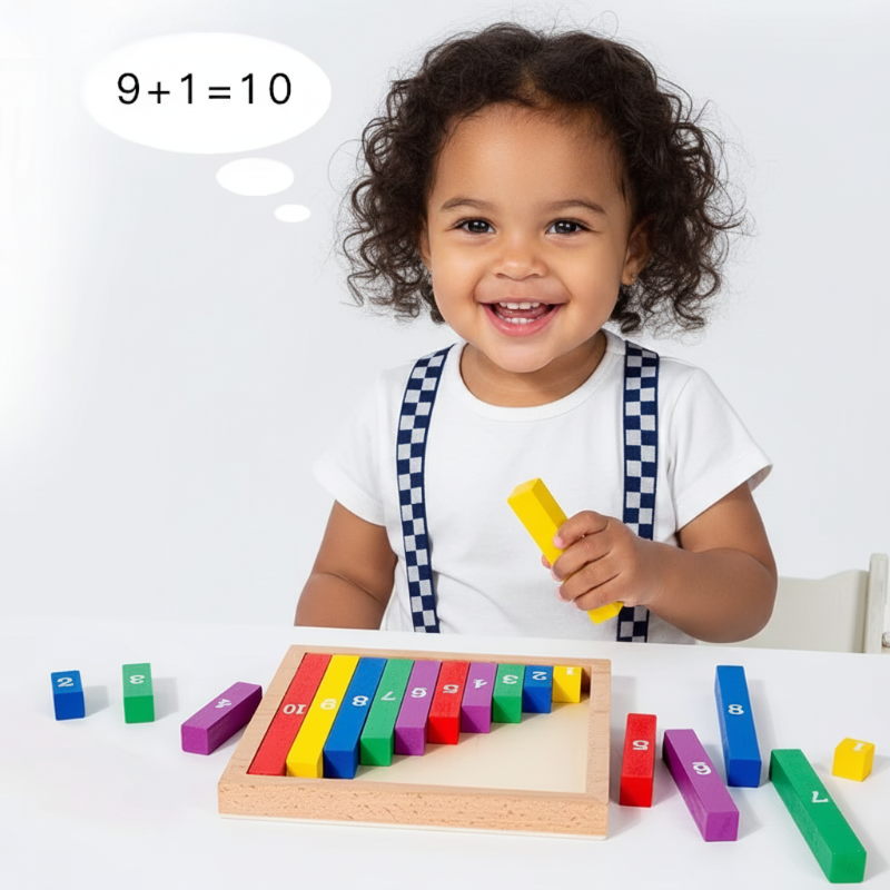 TinyMath – Pouczające i edukacyjne – drewniana tablica do nauki liczenia z cyframi