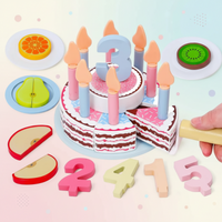 Thumbnail for Wooden Cake Cutting Toy – Kreatywność i zabawa w odgrywanie ról – Drewniany tort urodzinowy