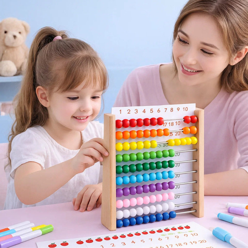 Woods™ - Drewniane liczydło - Edukacyjne zabawki matematyczne