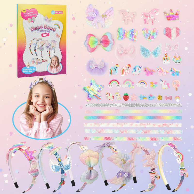 DIY Headband Making Kit – Kreatywne i zabawne – zestaw akcesoriów do opasek na włosy