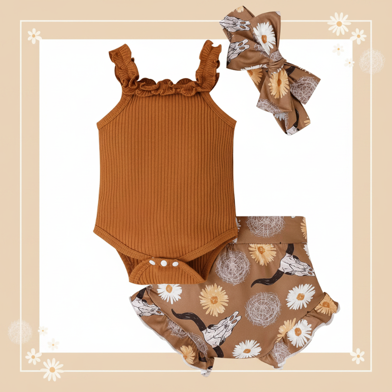 Baby Girl Summer Outfit – Urocze i zwiewne – zestaw ubranek dla niemowląt