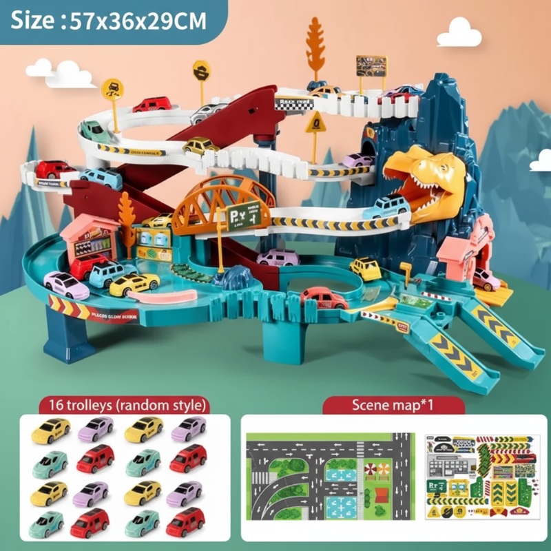JurassicRun – fajna i edukacyjna – tor wyścigowy z samochodzikami