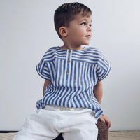 Thumbnail for LittleClassic – Elegancka i wygodna – lniana koszula dla chłopców z guzikami