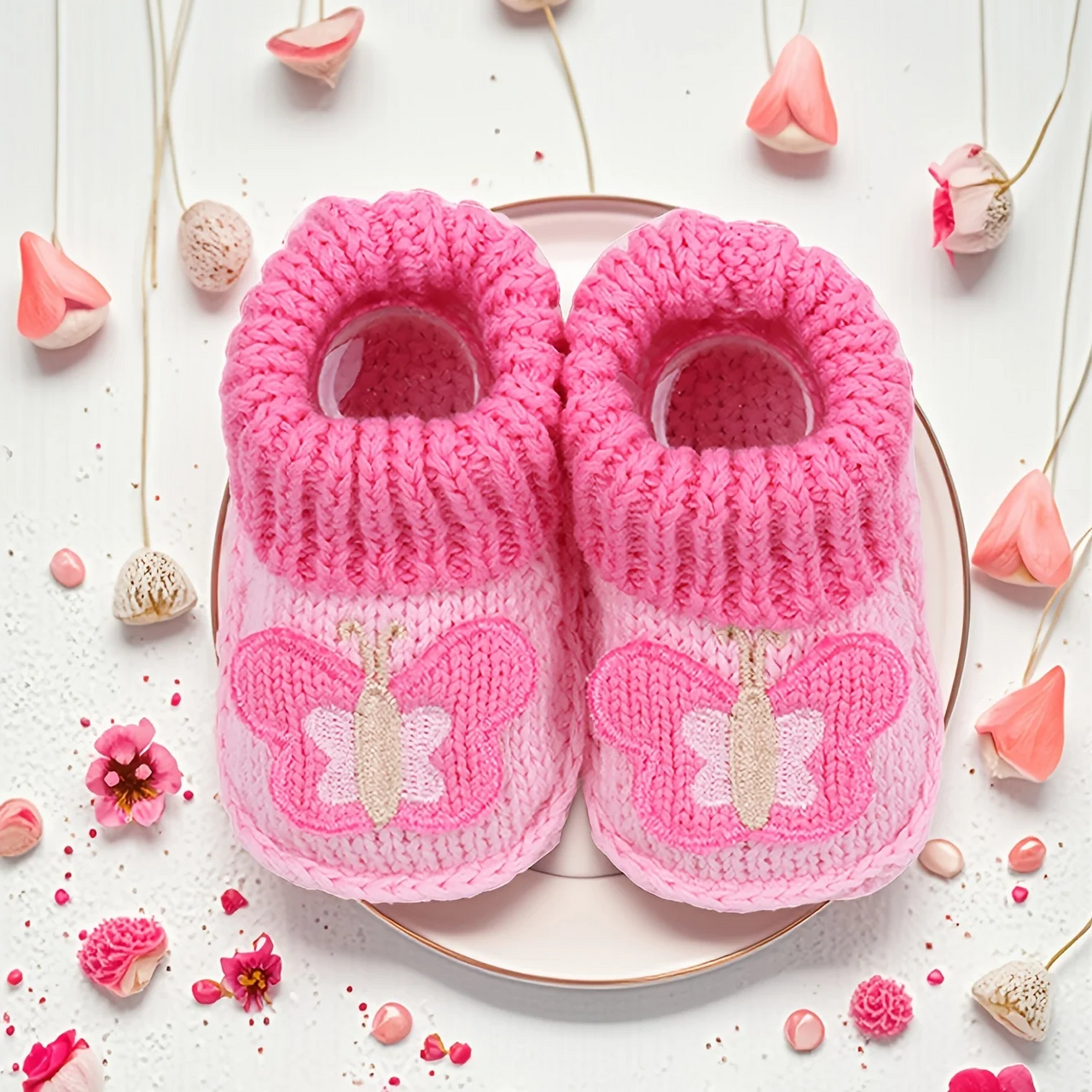 Mini Fashion – Dzianinowe buciki dla niemowląt (3-6 miesięcy)