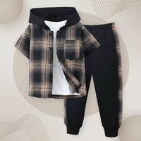 Thumbnail for Boys Checkered Outfit – Modny i wygodny – zestaw dziecięcy w kratkę