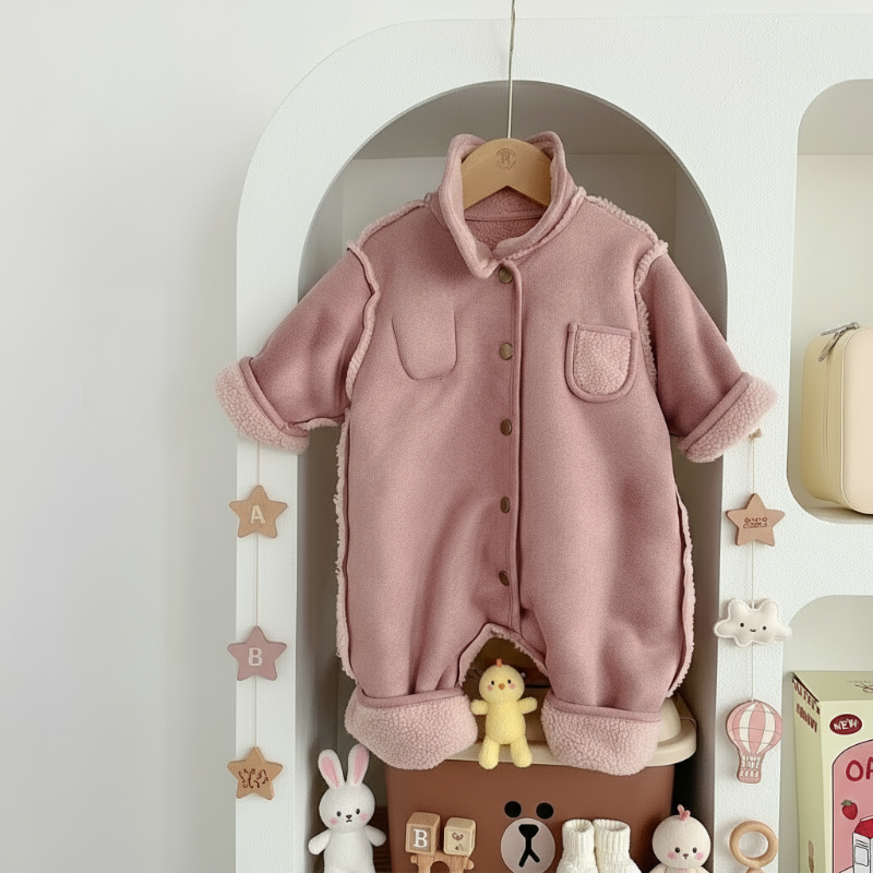 CozyNest – Przytulny i modny – gruby zimowy kombinezon z kapturem