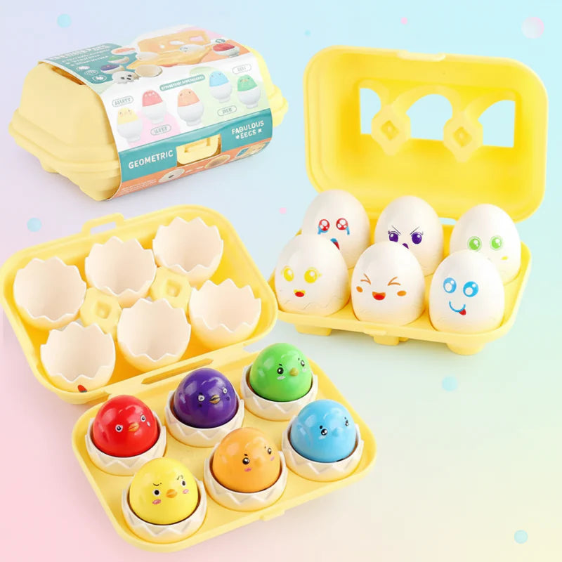 Montessori 3D Eggs Puzzle – Fajna zabawa na Wielkanoc – gra w sortowanie jajek