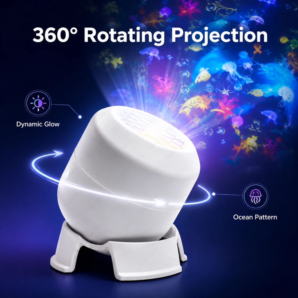 SeaDream – Zabawa i nauka – obrotowa lampka nocna LED 360°