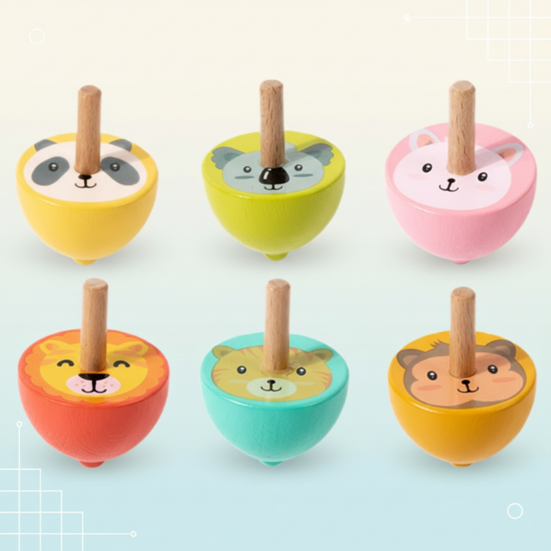 ColorSpin – Drewniane i zabawne – drewniana bączka Fidget
