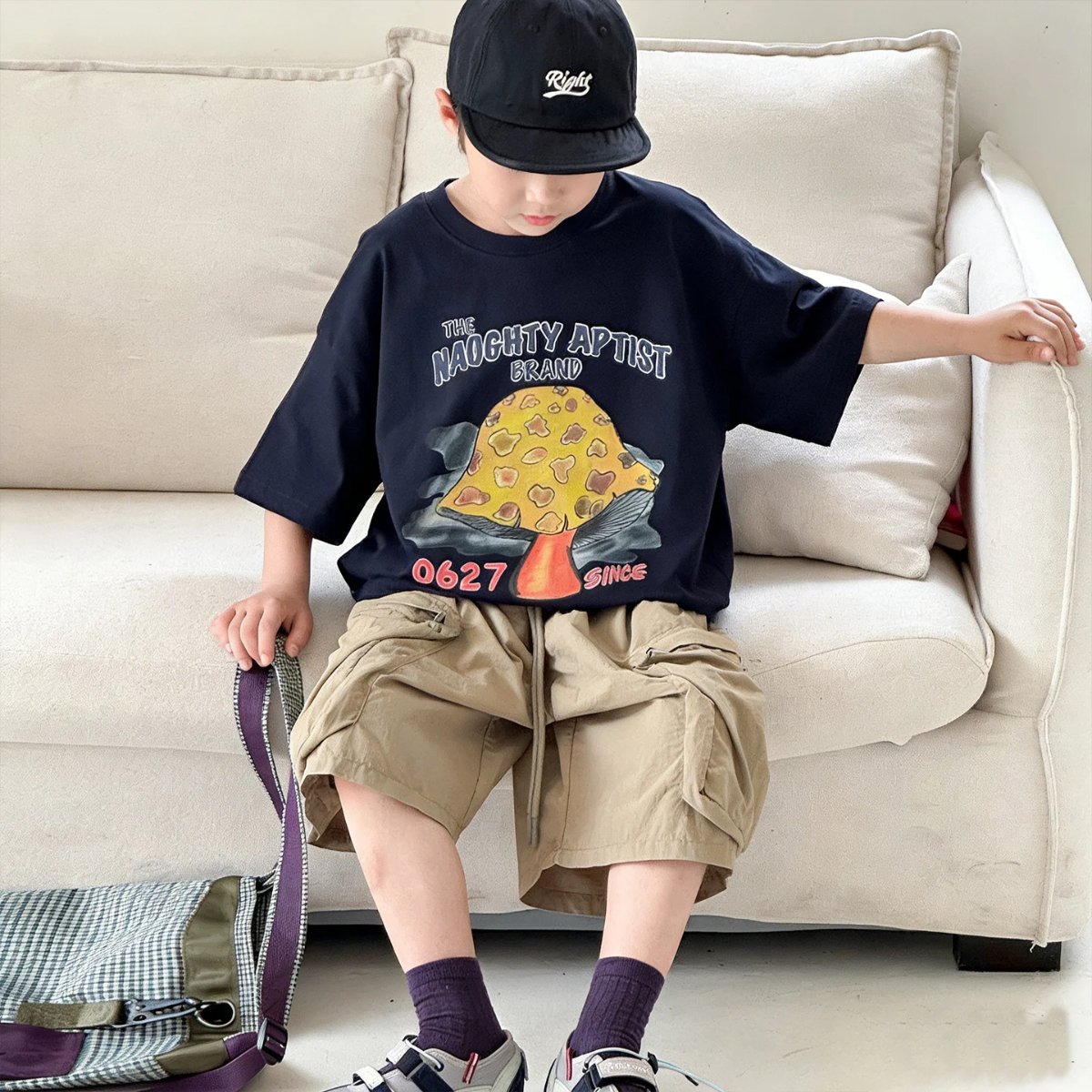 MushroomPlay – Styl casual i streetwear – koszulka oversize z nadrukiem grzybów