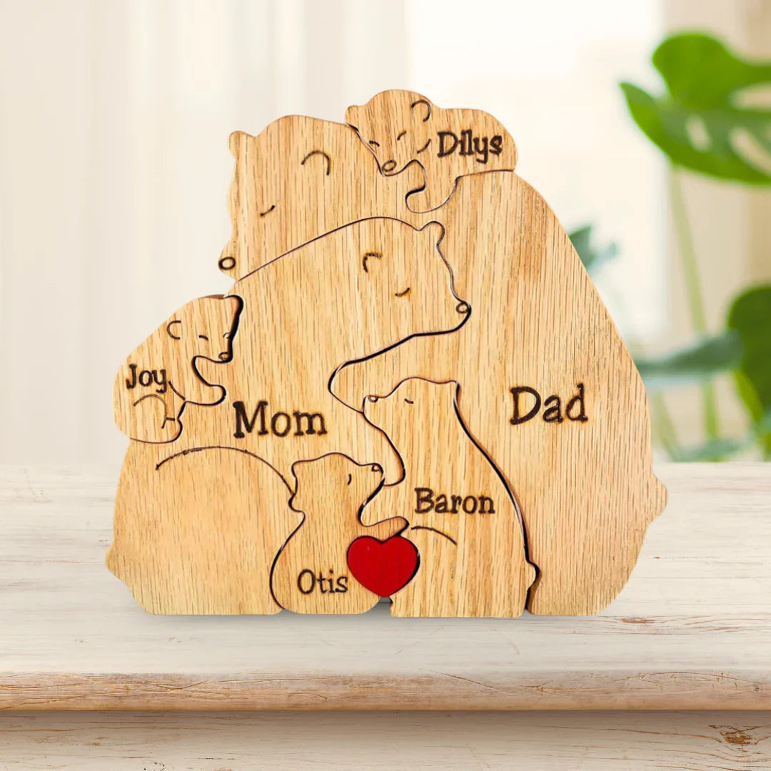 Family Puzzle™ – spersonalizowany prezent na Dzień Matki z rodziną misiów