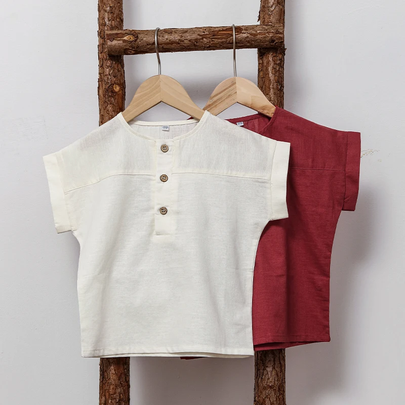 LittleClassic – Elegancka i wygodna – lniana koszula dla chłopców z guzikami