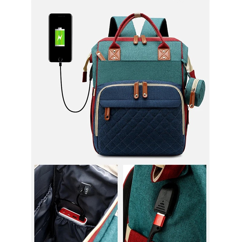 TravelNest – Zawsze miejsce do odpoczynku – torba na pieluchy 2 w 1 z łóżeczkiem dla dziecka