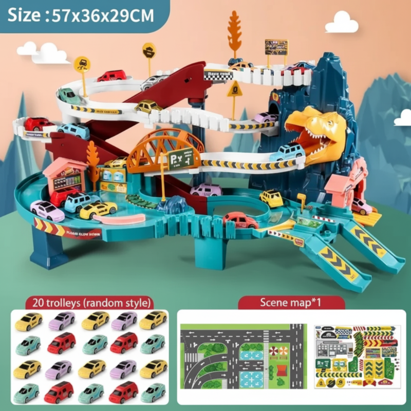 JurassicRun – fajna i edukacyjna – tor wyścigowy z samochodzikami