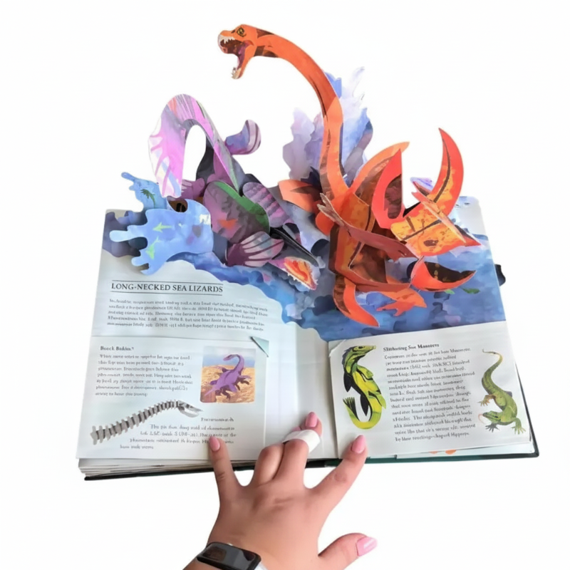 JurassicKids – Ekscytująca i edukacyjna – encyklopedia dinozaurów 3D w formie książki z wyskakującymi ilustracjami