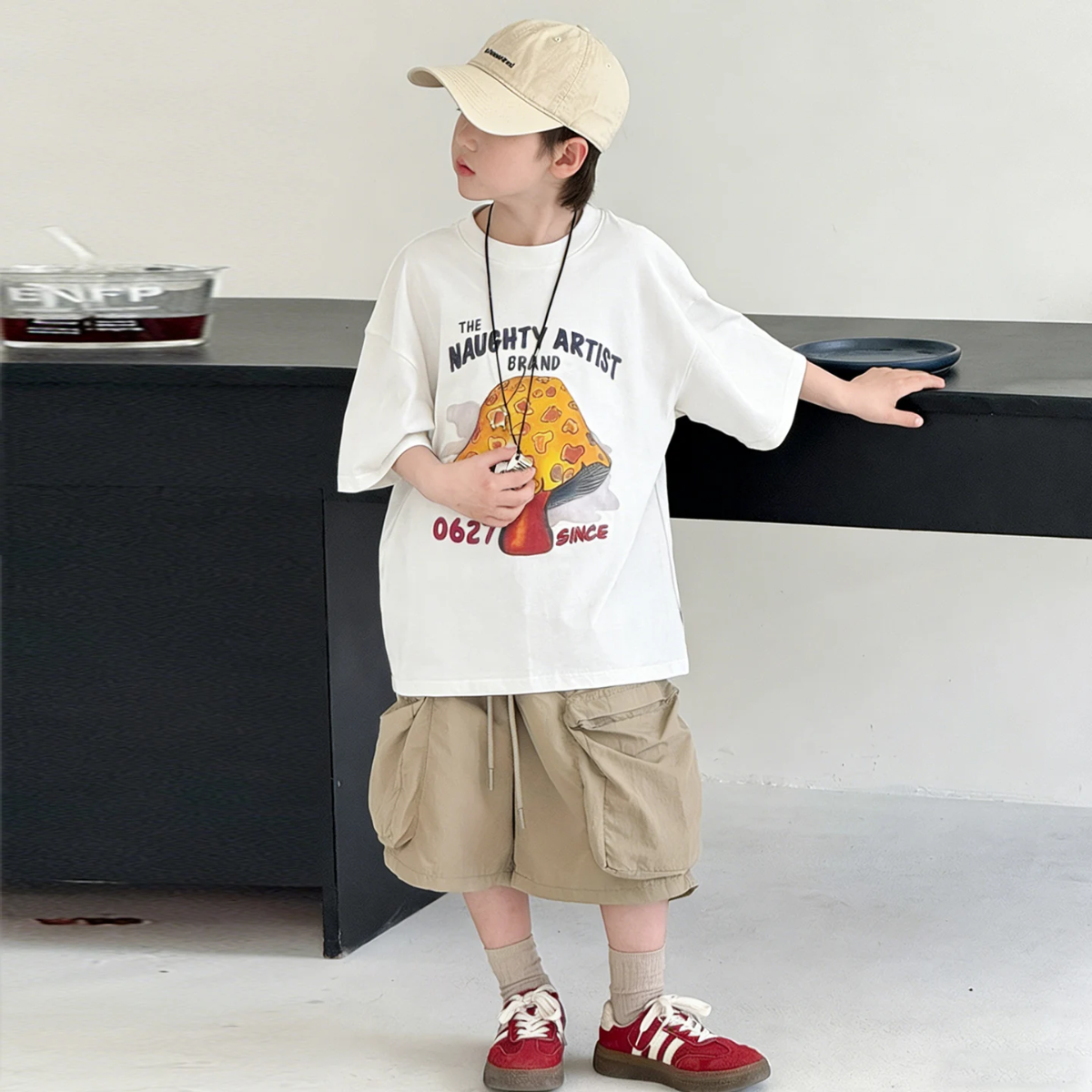 MushroomPlay – Styl casual i streetwear – koszulka oversize z nadrukiem grzybów