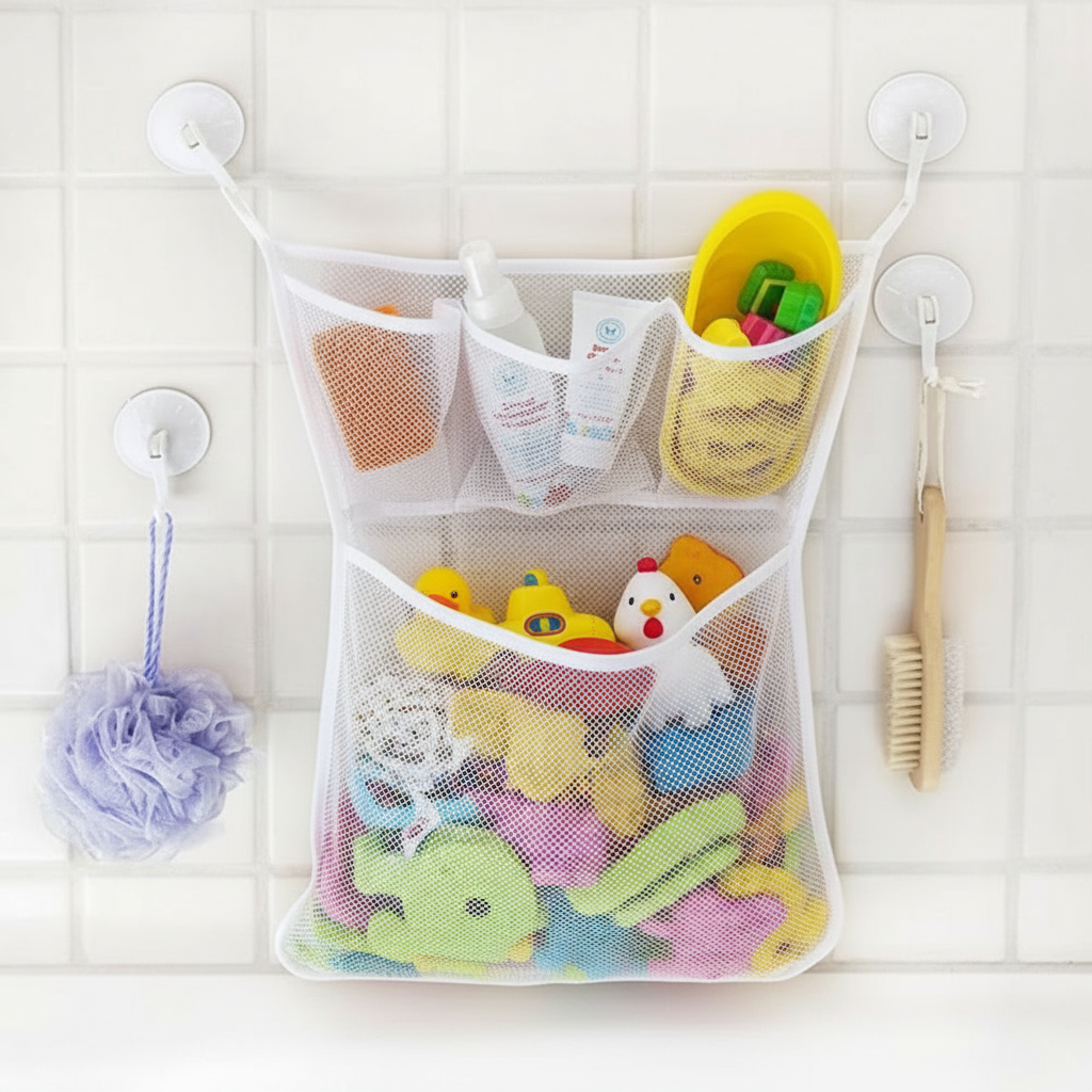 TubyTidy – Bez pleśni i przestronne – Siatka do przechowywania zabawek kąpielowych