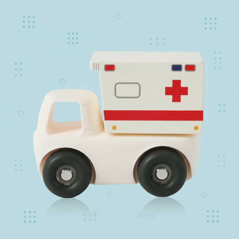 Montessori Silicone Toy Car – Bezpieczne i przyjazne dla ząbków – silikonowa zabawka do gryzienia w kształcie pojazdu